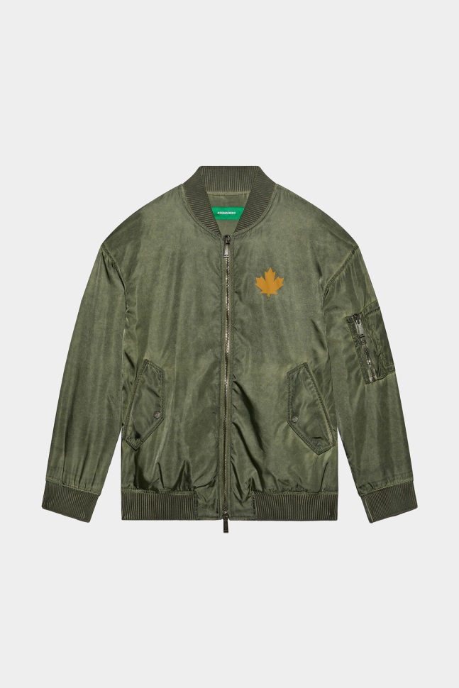 dsquared2_iconic_red_one_life_recycled_nylon_oversized_bomber.jpg Dsquared2 Iconic RED One Life Recycled Nylon Oversized Bomber - Image 1