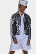 Dsquared2 Iconic Ripped Sequins Dan Jacket