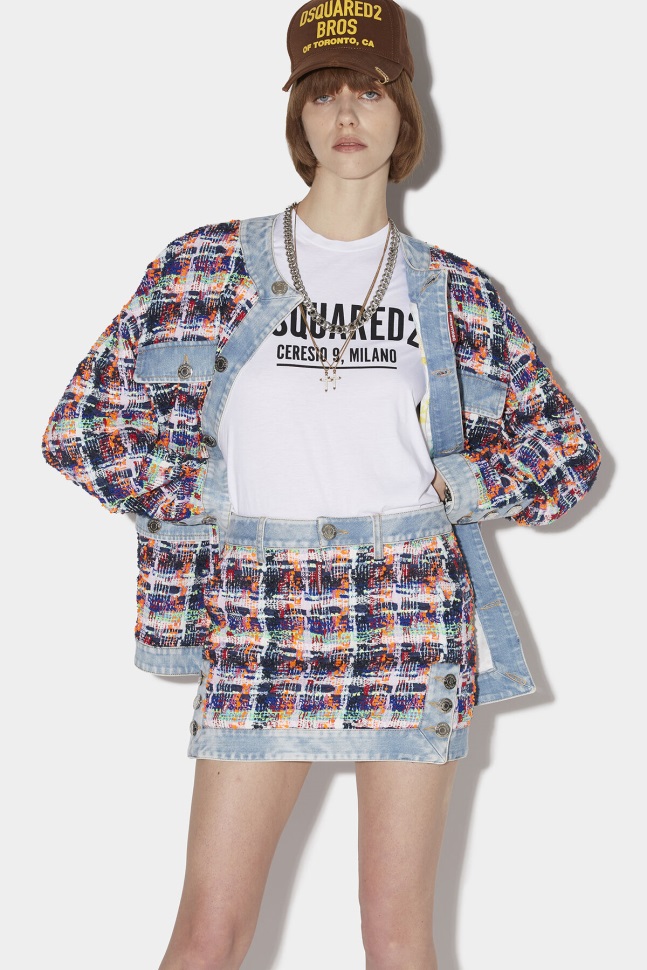 dsquared2_iconic_riviera_mini_skirt.jpg Dsquared2 Iconic Riviera Mini Skirt - Image 1