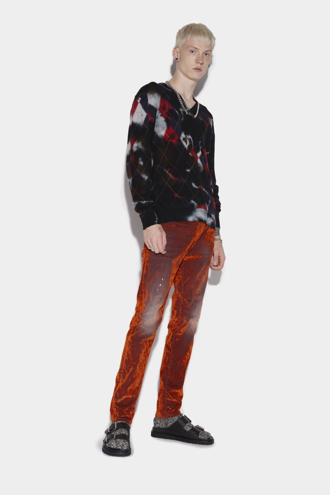 dsquared2_iconic_salmon_velvet_wash_cool_guy_jeans.jpg Dsquared2 Iconic SALMON Velvet Wash Cool Guy Jeans - Image 1