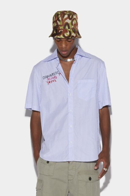 Dsquared2 Iconic Scribble Bowling Shirt