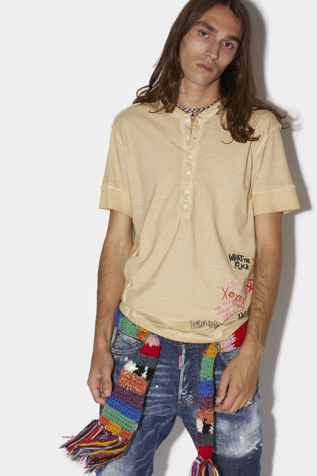 dsquared2_iconic_scribbles_serafino_polo.jpg Dsquared2 Iconic Scribbles Serafino Polo - Image 1
