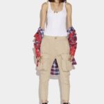 Dsquared2 Iconic Skinny Cargo Pants LIGHT BEIGE/DARK MILITARY GREEN