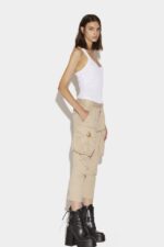 Dsquared2 Iconic Skinny Cargo Pants LIGHT BEIGE/DARK MILITARY GREEN - Image 3