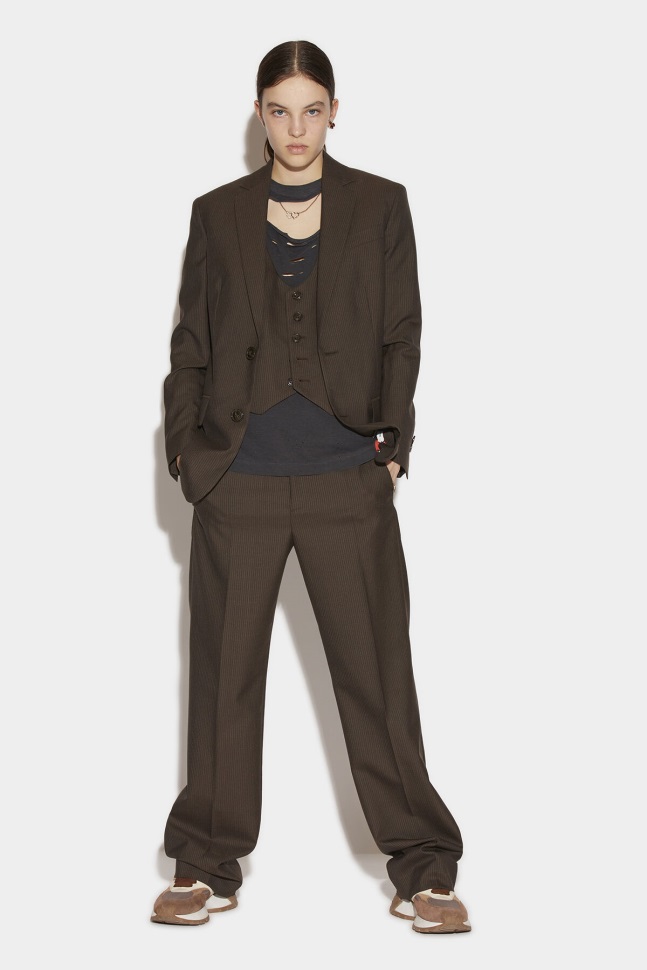 dsquared2_iconic_slouchy_trousers_brown_grey.jpg Dsquared2 Iconic Slouchy Trousers BROWN/GREY - Image 1