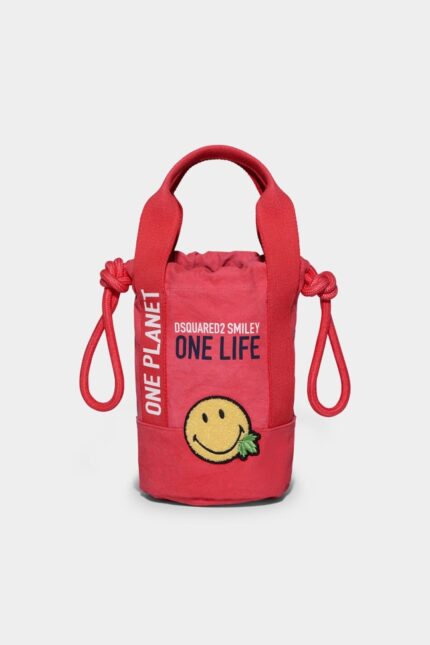 Dsquared2 Iconic Smiley Organic Cotton Bucket Bag