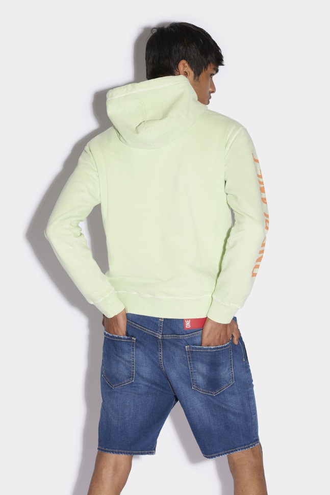 Dsquared2 Iconic Smiley Organic Cotton Cool Fit Sweatshirt D2 GREEN - Image 2