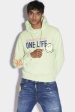 Dsquared2 Iconic Smiley Organic Cotton Cool Fit Sweatshirt D2 GREEN