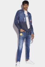 Dsquared2 Iconic Smiley Partially Organic Cotton Skater Jeans