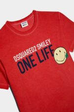 Dsquared2 Iconic Smiley Partially Recycled Cotton Cool Fit T-Shirt - Image 3