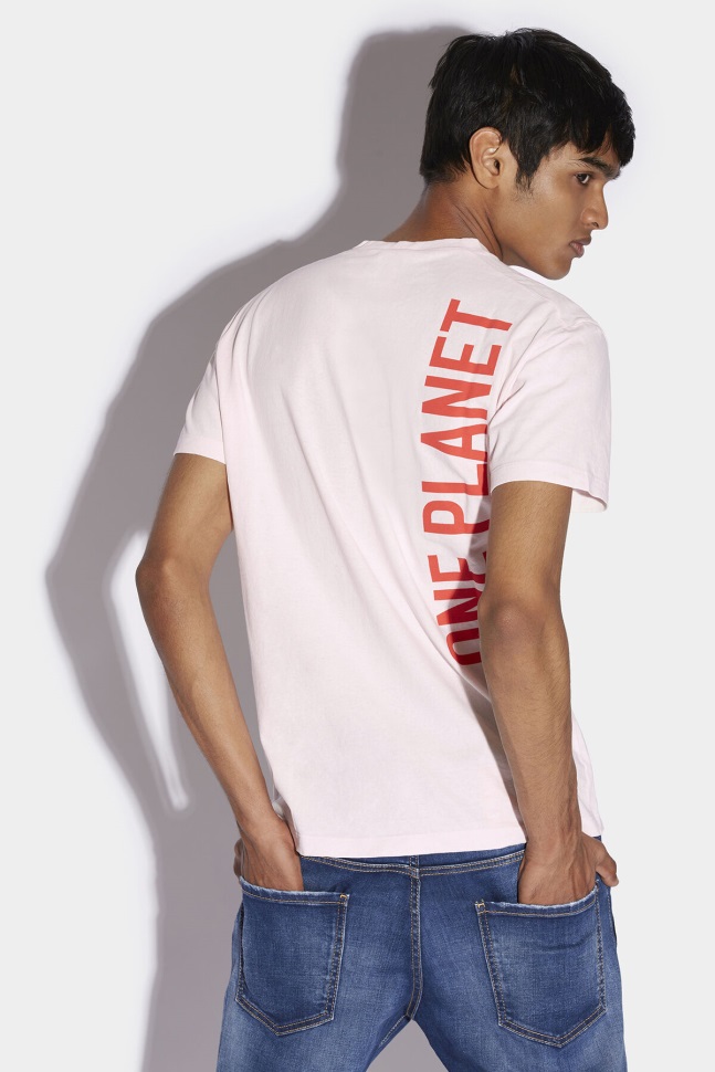 Dsquared2 Iconic Smiley Partially Recycled Cotton Cool Fit T-Shirt WHITE/PINK - Image 2