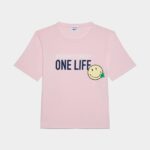 Dsquared2 Iconic Smiley Partially Recycled Cotton Renny Fit T-Shirt WHITE/PINK