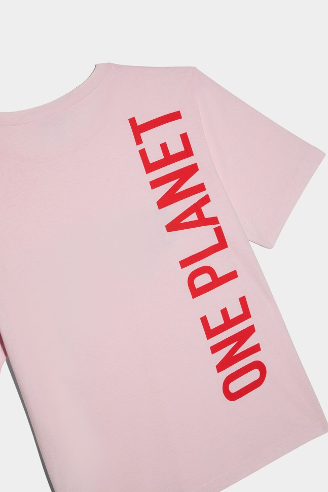 Dsquared2 Iconic Smiley Partially Recycled Cotton Renny Fit T-Shirt WHITE/PINK - Image 4