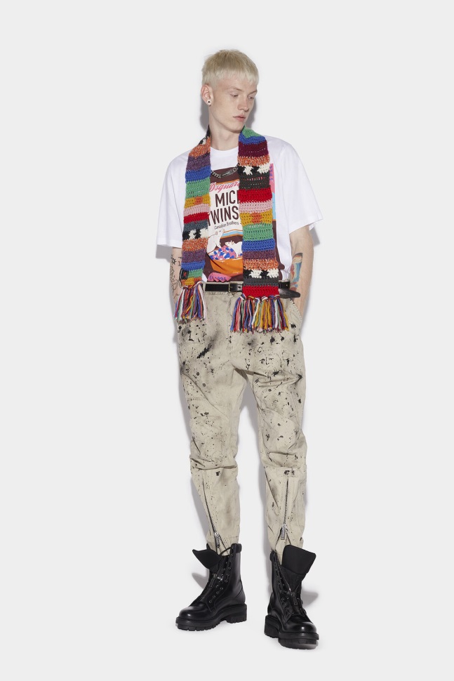 dsquared2_iconic_splatter_cargo_trousers.jpg Dsquared2 Iconic Splatter Cargo Trousers - Image 1