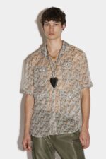 Dsquared2 Iconic Tactical Bowling Shirt D2 BEIGE - Image 3