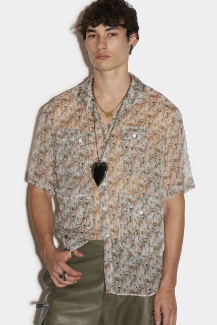 Dsquared2 Iconic Tactical Bowling Shirt D2 BEIGE