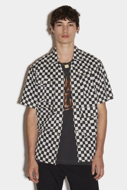 Dsquared2 Iconic Tactical Bowling Shirt D2 BLACK