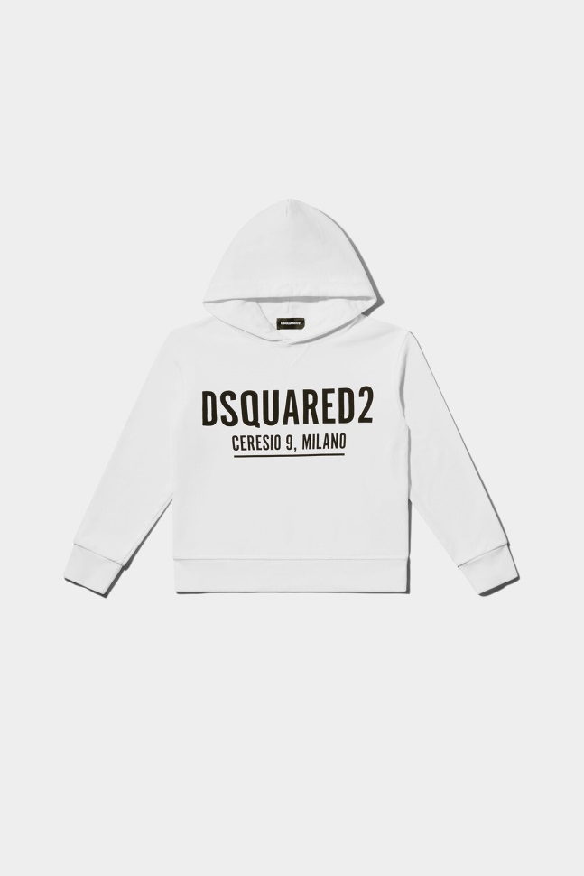 dsquared2_iconic_tango_red_white_d2kids_hoodie.jpg Dsquared2 Iconic TANGO RED/WHITE D2Kids Hoodie - Image 1