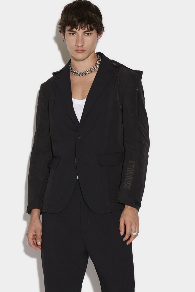 Dsquared2 Iconic Tech Tag Hooded Blazer - Image 3