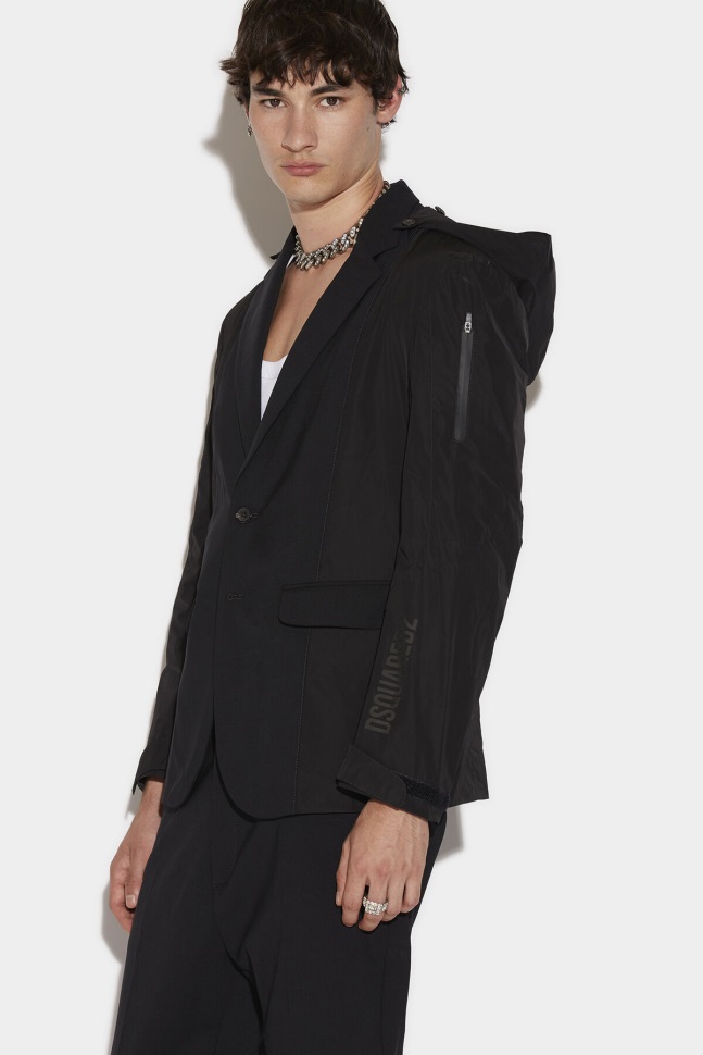 Dsquared2 Iconic Tech Tag Hooded Blazer - Image 1