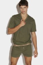 Dsquared2 Iconic The Round Up V-Neck T-Shirt D2 GREEN