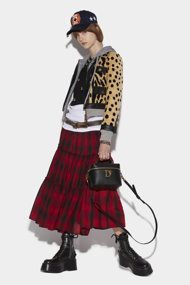 dsquared2_iconic_tiered_longuette_skirt.jpg Dsquared2 Iconic Tiered Longuette Skirt - Image 1