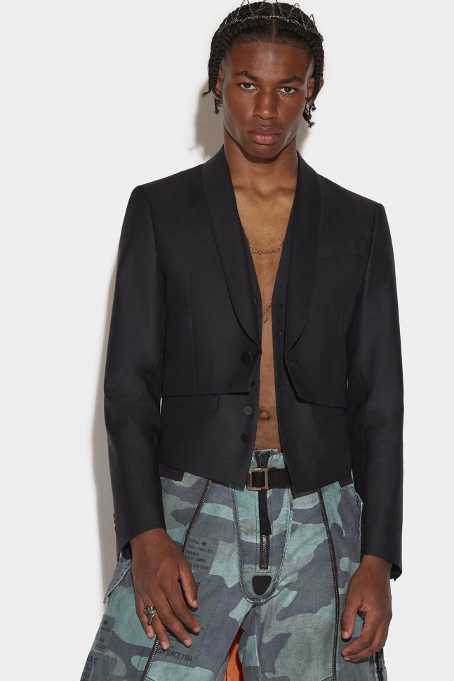 dsquared2_iconic_twin_set_crop_blazer.jpg Dsquared2 Iconic Twin Set Crop Blazer - Image 1