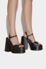 Dsquared2 Iconic Twist Heeled Sandals WHITE/BLACK - Image 5