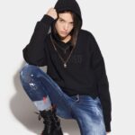 Dsquared2 Iconic Uneven Hoodie RED/BLACK