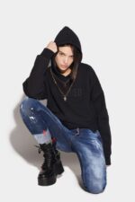 Dsquared2 Iconic Uneven Hoodie RED/BLACK
