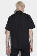 Dsquared2 Iconic WHITE/BLACK Ceresio 9 Bowling Shirt - Image 2