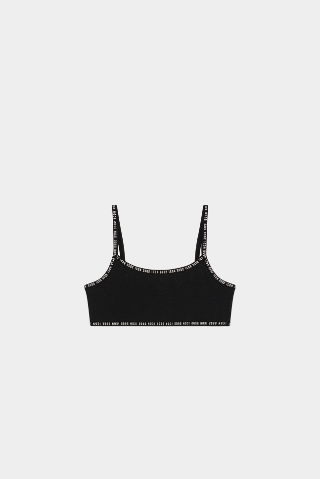 dsquared2_iconic_white_black_ds2_kids_sports_bra.jpg Dsquared2 Iconic WHITE/BLACK DS2 Kids Sports Bra - Image 1