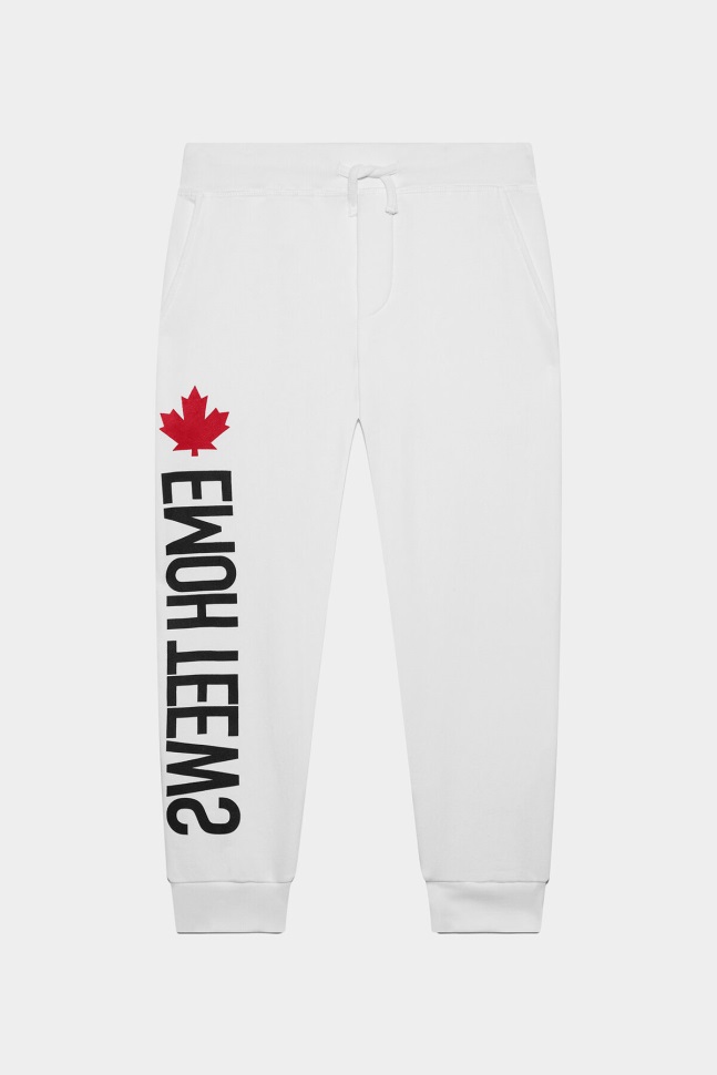 dsquared2_iconic_white_black_ds2_kids_sweatpants.jpg Dsquared2 Iconic WHITE/BLACK DS2 Kids Sweatpants - Image 1