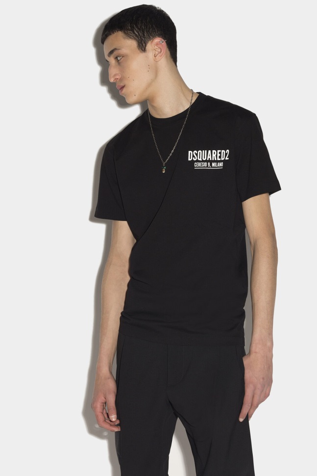 Dsquared2 Iconic WHITE/BLACK Mini Logo Ceresio 9 T-Shirt D2 WHITE - Image 1
