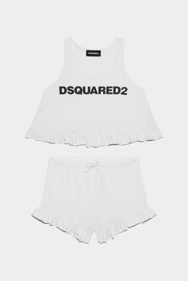 dsquared2_iconic_white_d2kids_pyjamas.jpg Dsquared2 Iconic WHITE D2Kids Pyjamas - Image 1