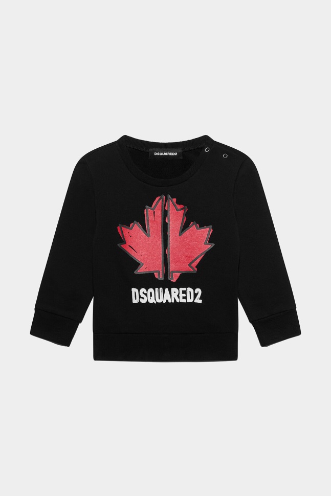 dsquared2_iconic_white_ds2_kids_sweatshirt.jpg Dsquared2 Iconic WHITE DS2 Kids Sweatshirt - Image 1