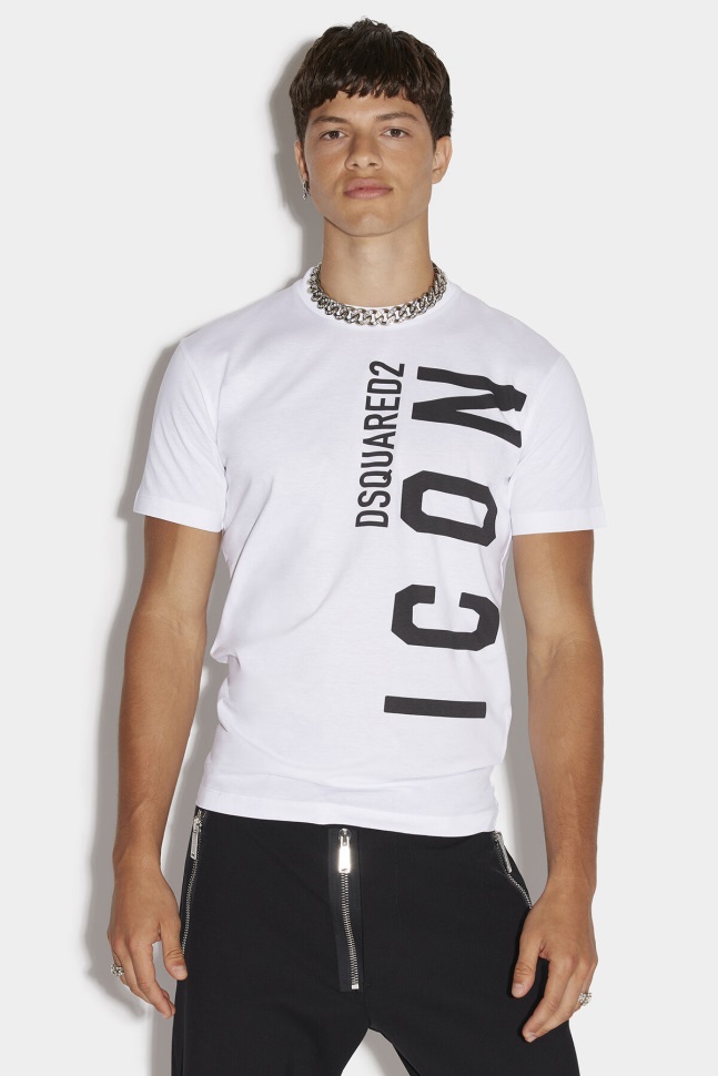 dsquared2_iconic_white_icon_cool_t_shirt.jpg Dsquared2 Iconic WHITE Icon Cool T-Shirt - Image 1