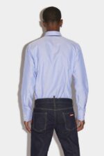 Dsquared2 Iconic WHITE/LIGHT BLUE Mini Logo 70's Shirt - Image 2