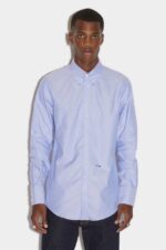 Dsquared2 Iconic WHITE/LIGHT BLUE Mini Logo 70's Shirt - Image 3