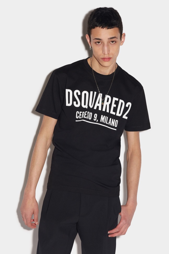 Dsquared2 Iconic WHITE/MILITARY GREEN Ceresio 9 Cool T-Shirt D2 WHITE - Image 1