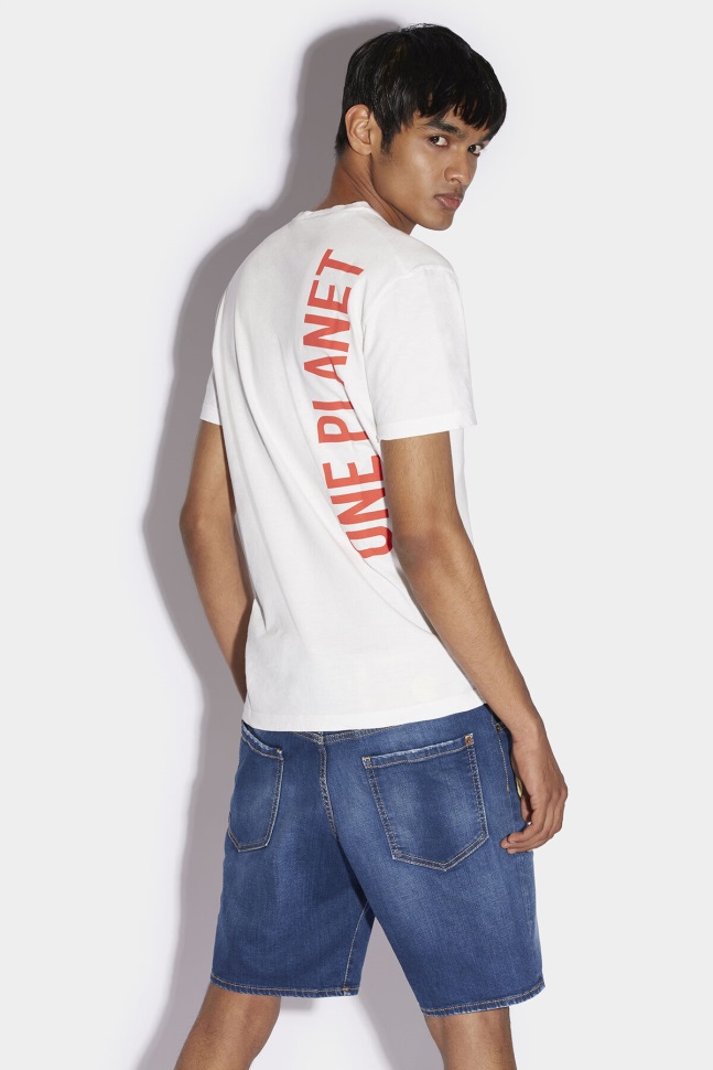 Dsquared2 Iconic WHITE Smiley Partially Recycled Cotton Cool Fit T-Shirt - Image 2
