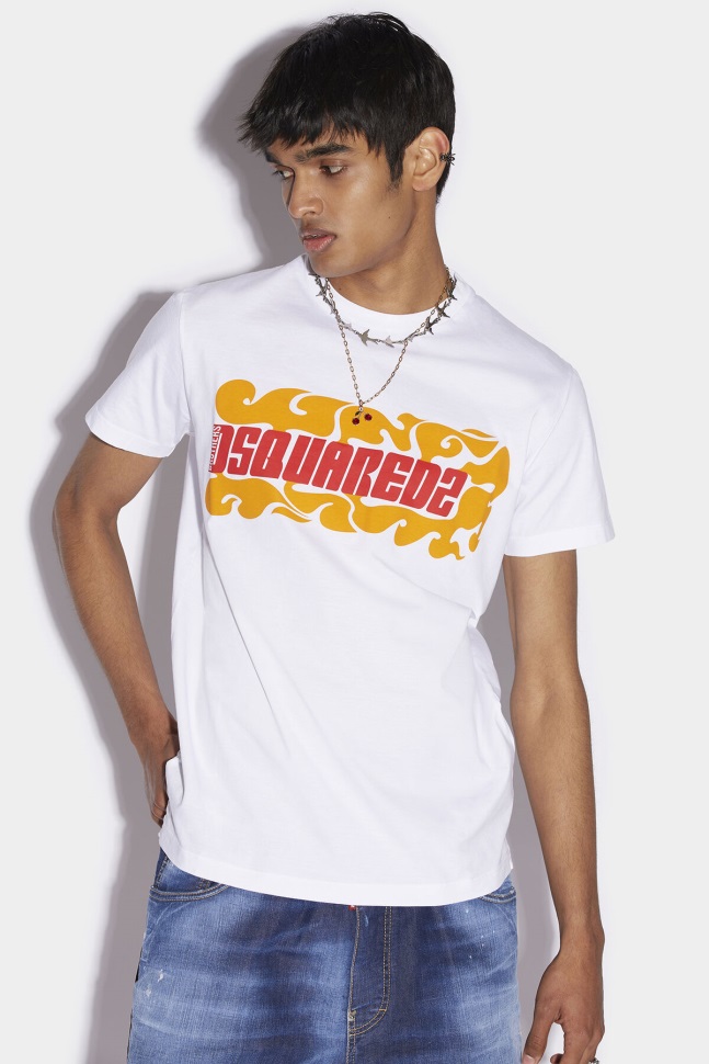 dsquared2_iconic_white_wave_logo_cigar_t_shirt.jpg Dsquared2 Iconic WHITE Wave Logo Cigar T-Shirt - Image 1