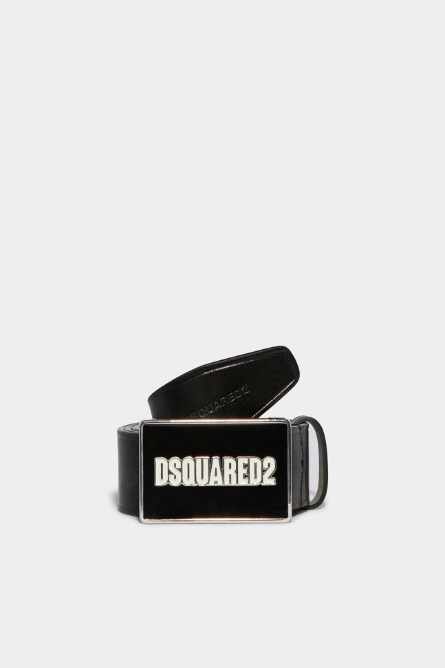 dsquared2_logo_belt_black_d2_black.jpg Dsquared2 Logo Belt BLACK D2 BLACK - Image 1
