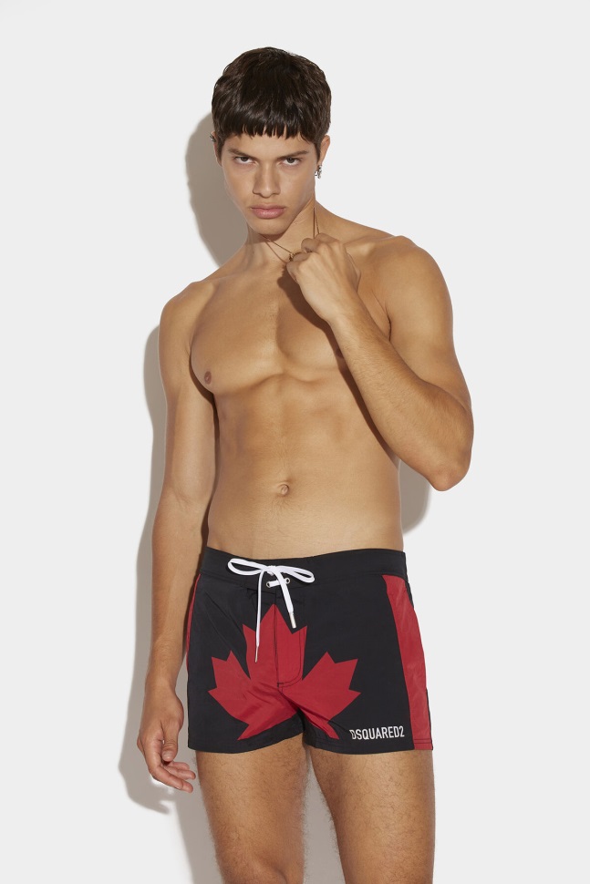 dsquared2_tape_midi_swim_boxer_black_fantasy.jpg Dsquared2 Tape Midi Swim Boxer BLACK/FANTASY - Image 1