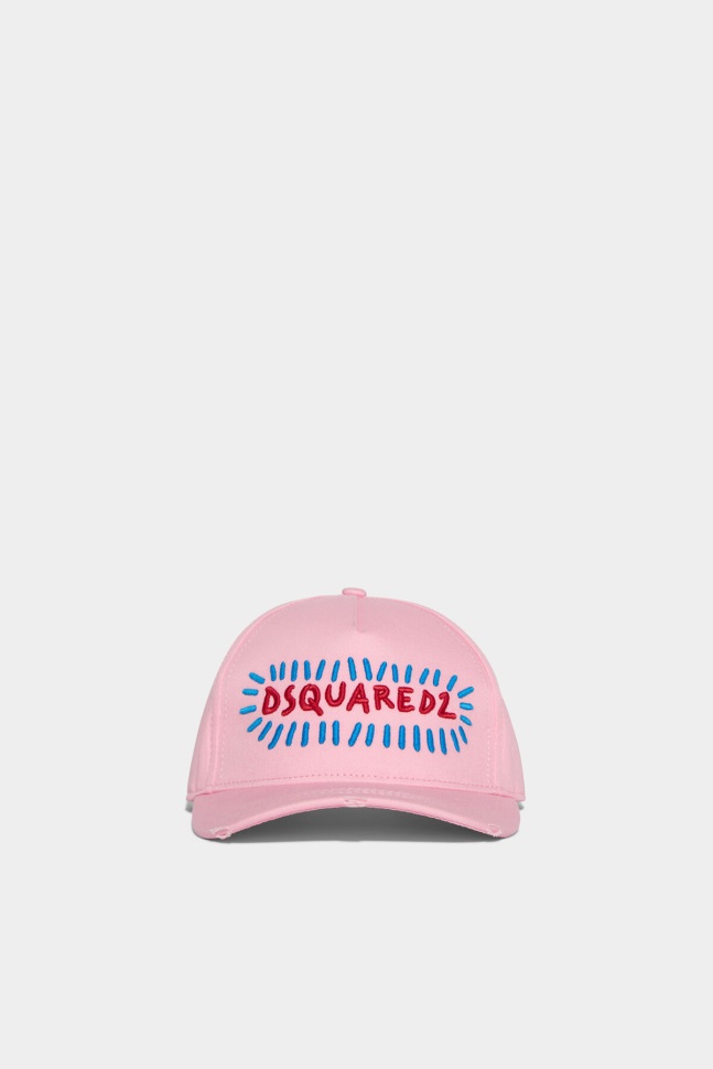 Dsquared2 Iconic Cartoon Baseball Cap WHITE/LIGHT PINK