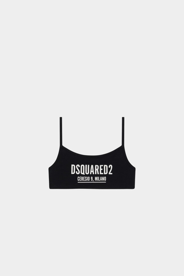 Dsquared2 Iconic BLACK D2Kids Sports Bra