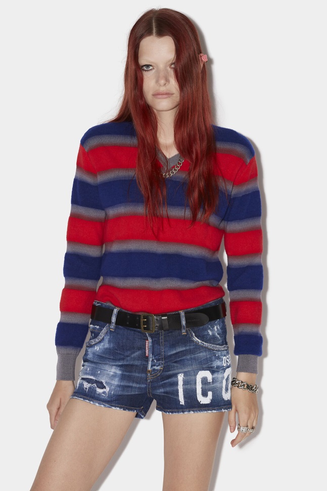Dsquared2 Iconic Icon Spray Denim Shorts