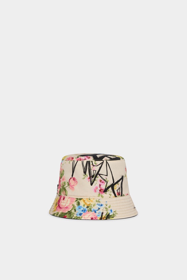 Dsquared2 Iconic Camo Spray Bucket Hat BLACK