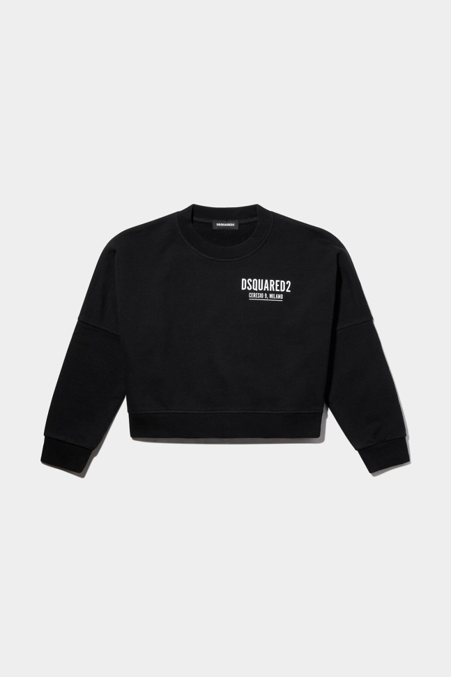 Dsquared2 Iconic BLACK D2Kids Crop Sweater