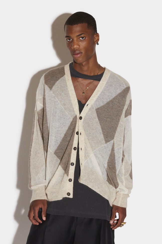 Dsquared2 Iconic Argyle Knit Cardigan